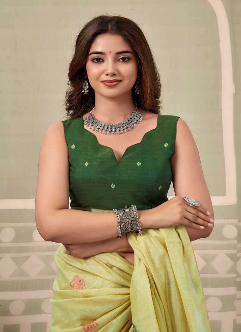 Green • zari border patola pallu with Fancy Tassels • Printed • Designer Saree - Shanaya2 - Image 4