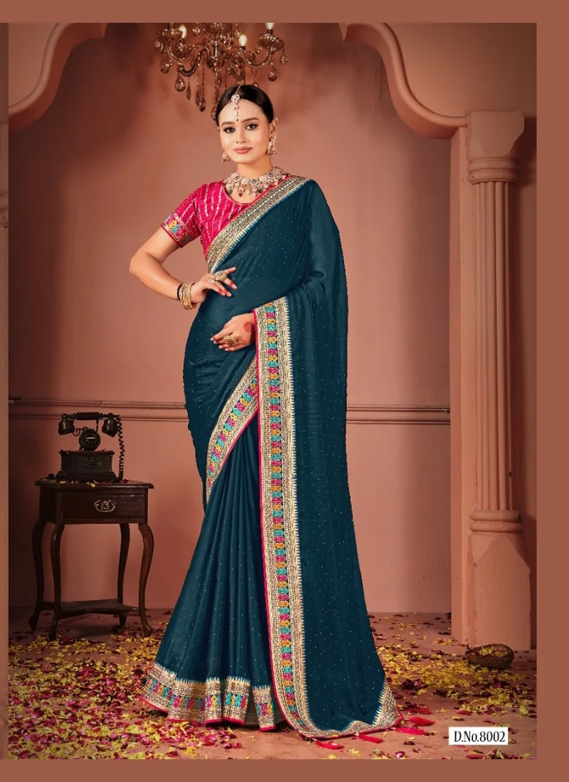 Bottle Green Rangoli Silk Heavy Lace Work Designer Saree for Women - Suma-8