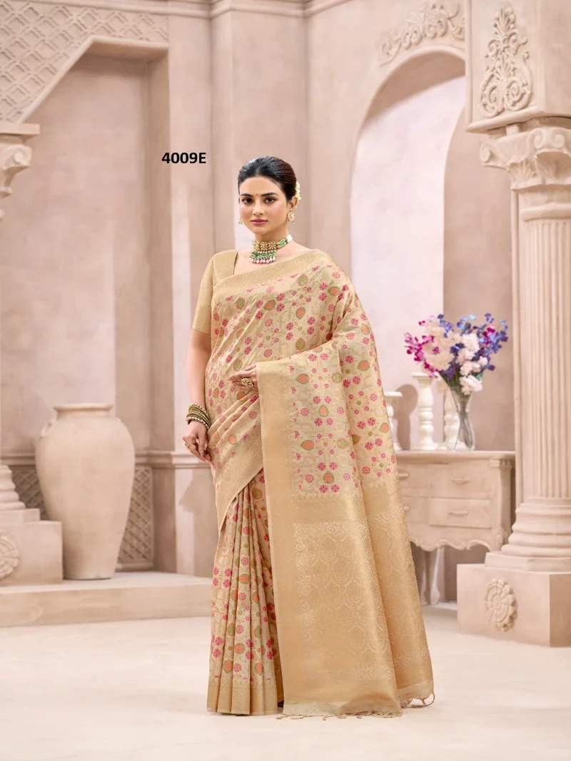Golden Soft Silk Jacquard Print Designer Saree - 4009_2
