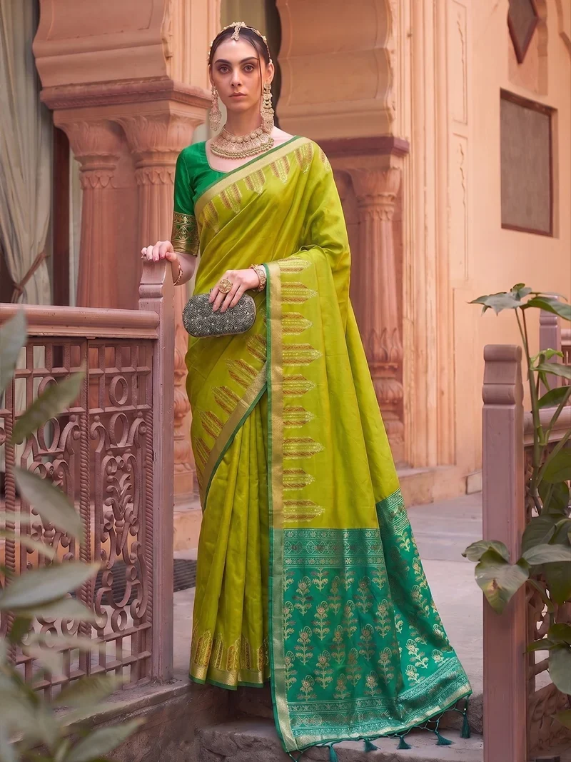 Green Dola Silk Jacquard Designer Saree - Shree_Shyam_Green
