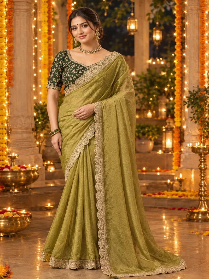 Green Nc Moss Intricate Coding & Sequence Work Designer Saree - NC Moss4