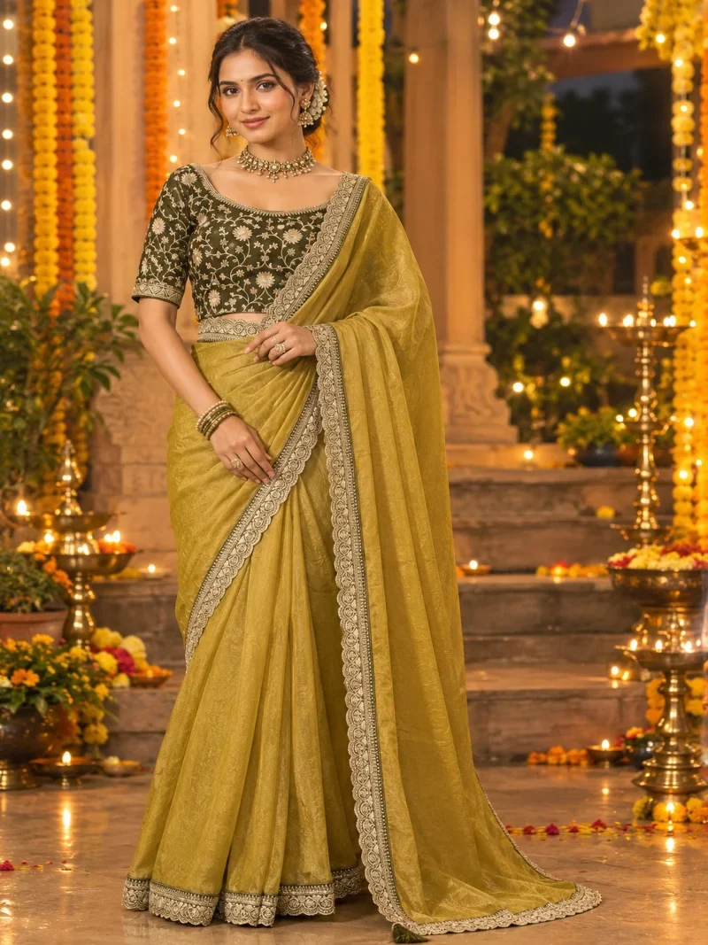 Green Nc Moss Intricate Coding & Sequence Work Designer Saree - NC Moss5