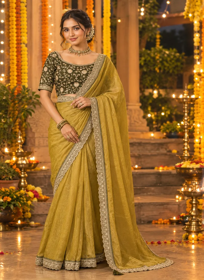 Green Nc Moss Intricate Coding & Sequence Work Designer Saree - NC Moss5
